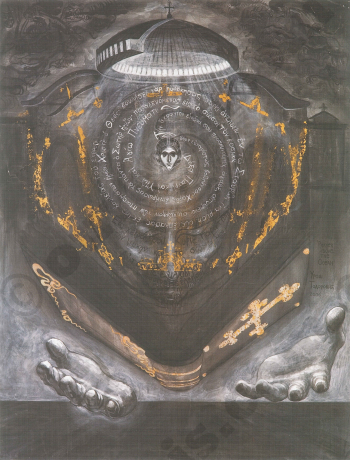 Prayers above the Ocean, mixed media on paper, 64.5 X 50 cm, 2005.