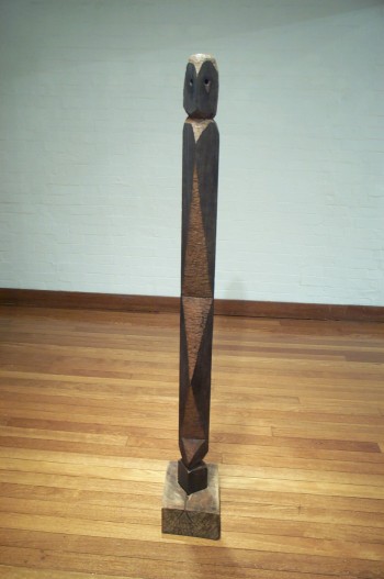 Adam, hardwood. Photograph from a solo exhibition entitled The Movement of the Body in a Stationary Object, Ivan Dougherty Gallery, Sydney, Australia 2002.