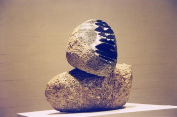 Aboriginal Elder, granite. Photograph from a group exhibition at the Ivan Dougherty Gallery, Sydney, Australia 2002.